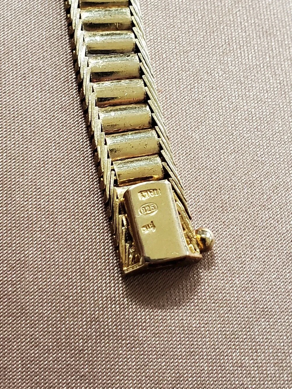 Vintage Sterling Gold Plated Multi-Tone Omega Bracelet
